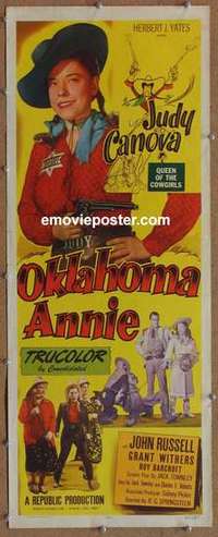 b429 OKLAHOMA ANNIE insert movie poster '51 cowgirl Judy Canova!