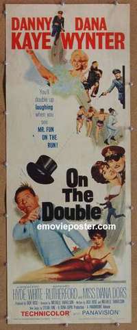 b433 ON THE DOUBLE insert movie poster '61 Danny Kaye, Dana Wynter