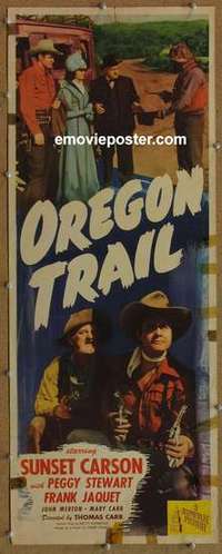 b438 OREGON TRAIL insert movie poster '45 Sunset Carson