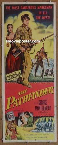 b449 PATHFINDER insert movie poster '52 George Montgomery, Carter