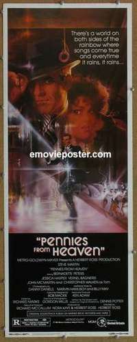 b451 PENNIES FROM HEAVEN insert movie poster '81 Steve Martin, Peak