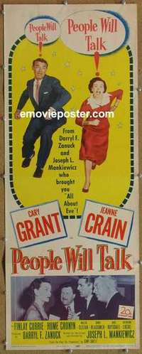 b452 PEOPLE WILL TALK insert movie poster '51 Cary Grant, Crain