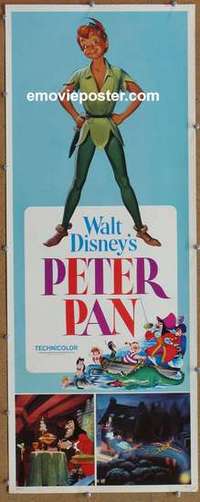 b455 PETER PAN insert movie poster R76 Walt Disney classic!