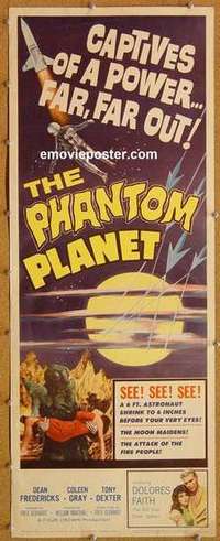 b456 PHANTOM PLANET insert movie poster '62 sci-fi space shocker!