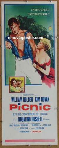 b457 PICNIC insert movie poster '56 William Holden, Kim Novak