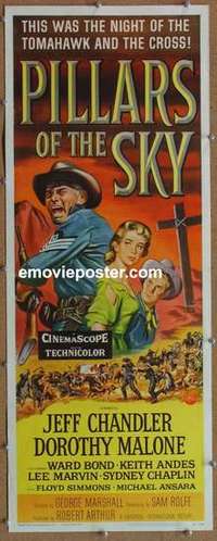b458 PILLARS OF THE SKY insert movie poster '56 Dorothy Malone