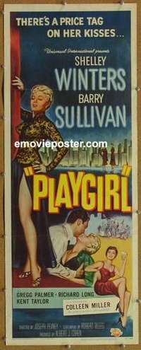 b461 PLAYGIRL insert movie poster '54 Shelley Winters, Barry Sullivan