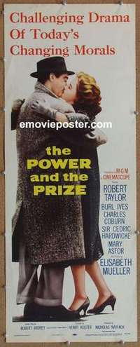 b469 POWER & THE PRIZE insert movie poster '56 Robert Taylor, Burl Ives