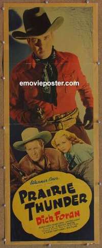 b470 PRAIRIE THUNDER insert movie poster '37 Dick Foran, Ellen Clancy