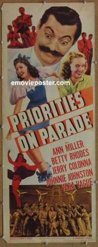 b472 PRIORITIES ON PARADE insert movie poster '42 dancing Ann Miller!