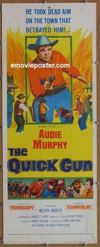 b476 QUICK GUN insert movie poster '64 Audie Murphy, cowboy western!