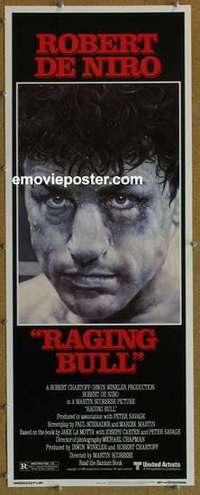 b477 RAGING BULL insert movie poster '80 Robert De Niro, Joe Pesci