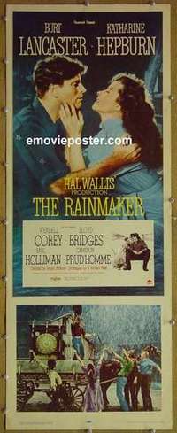 b481 RAINMAKER insert movie poster '56 Burt Lancaster, Kate Hepburn