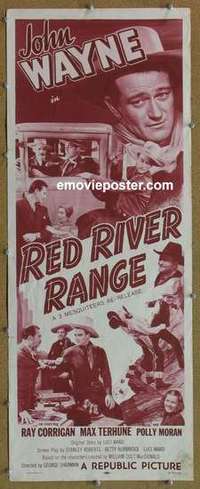 b493 RED RIVER RANGE insert movie poster R53 John Wayne, Mesquiteers!