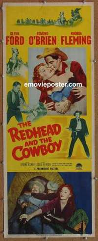 b494 REDHEAD & THE COWBOY insert movie poster '51 Glenn Ford, Fleming