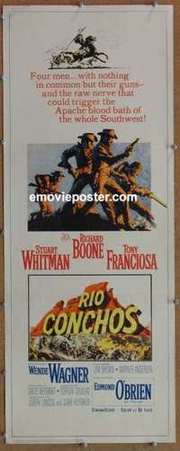 b505 RIO CONCHOS insert movie poster '64 Richard Boone, Whitman