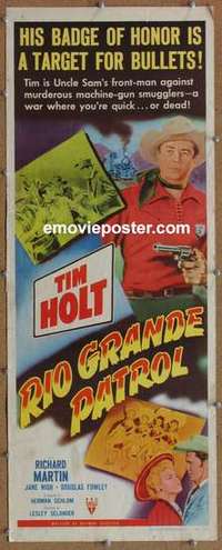 b506 RIO GRANDE PATROL insert movie poster '50 Tim Holt, western!