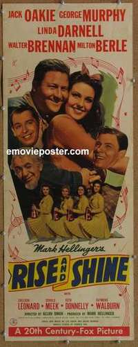 b507 RISE & SHINE insert movie poster '41 Linda Darnell, Jack Oakie