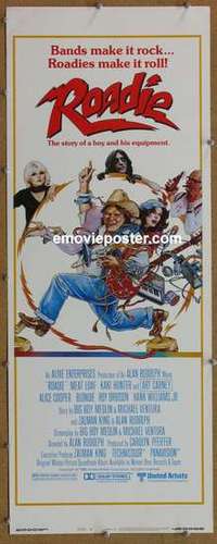 b509 ROADIE insert movie poster '80 Meat Loaf, Alice Cooper