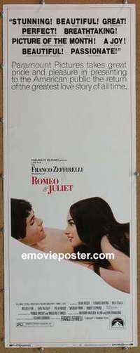 b517 ROMEO & JULIET insert movie poster R73 Franco Zeffirelli