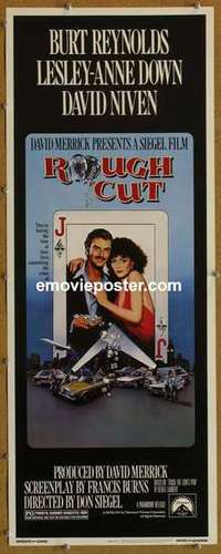 b519 ROUGH CUT insert movie poster '80 Burt Reynolds, David Niven