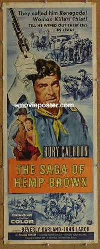 b526 SAGA OF HEMP BROWN insert movie poster '58 Rory Calhoun, Garland