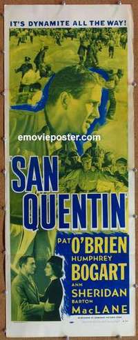 b530 SAN QUENTIN insert movie poster R56 Humphrey Bogart