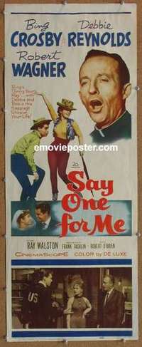 b536 SAY ONE FOR ME insert movie poster '59 Bing Crosby, Reynolds