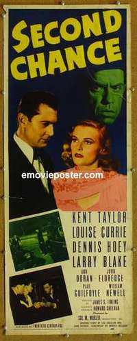 b005 2nd CHANCE insert movie poster '47 Kent Taylor, Louise Currie