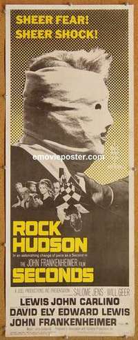 b539 SECONDS insert movie poster '66 Rock Hudson, John Frankenheimer