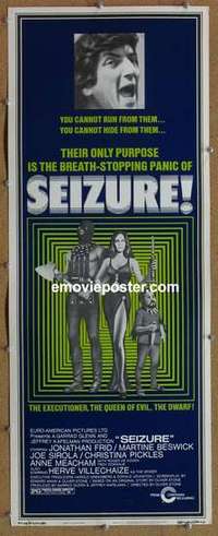 b541 SEIZURE insert movie poster '74 Oliver Stone directional debut!