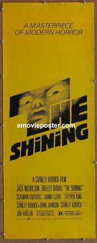 b547 SHINING insert movie poster '80 Jack Nicholson, Stanley Kubrick