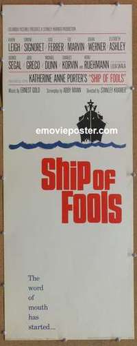 b548 SHIP OF FOOLS insert movie poster '65 Vivien Leigh, Signoret