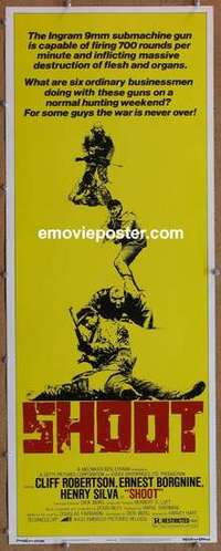 b549 SHOOT insert movie poster '76 Cliff Robertson, Ernest Borgnine