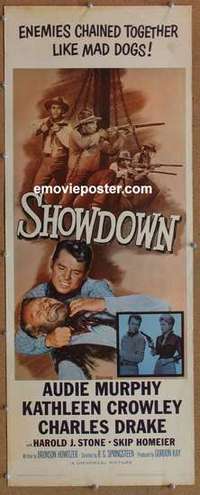 b550 SHOWDOWN insert movie poster '63 Audie Murphy western!