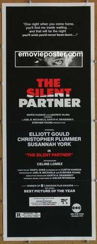 b552 SILENT PARTNER insert movie poster '79 Gould, Plummer