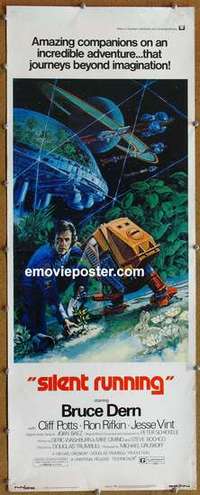 b553 SILENT RUNNING insert movie poster '72 Bruce Dern, sci-fi!