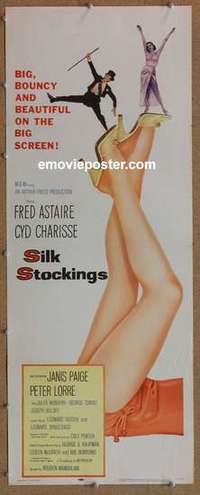 b554 SILK STOCKINGS insert movie poster '57 Fred Astaire, Cyd Charisse