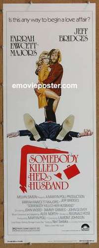 b567 SOMEBODY KILLED HER HUSBAND insert movie poster '78 Farrah