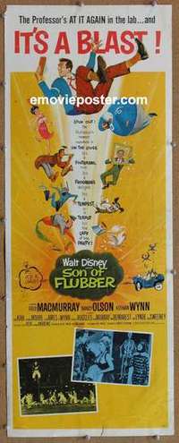 b570 SON OF FLUBBER insert movie poster '63 Walt Disney, MacMurray