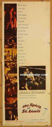 b576 SPIRIT OF ST LOUIS insert movie poster '57 Jimmy Stewart, Wilder