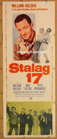 b579 STALAG 17 insert movie poster R59 William Holden, Preminger