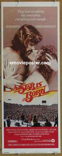 b580 STAR IS BORN insert movie poster '77 Kristofferson, Streisand