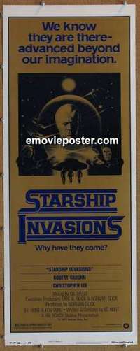 b582 STARSHIP INVASIONS insert movie poster '77 Robert Vaughn, Lee