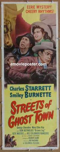 b591 STREETS OF GHOST TOWN insert movie poster '50 Durango Kid!