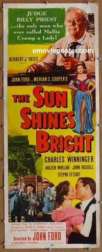 b595 SUN SHINES BRIGHT insert movie poster '53 John Ford, Winninger