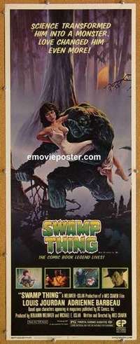 b597 SWAMP THING insert movie poster '82 Wes Craven, cool Hescox art!