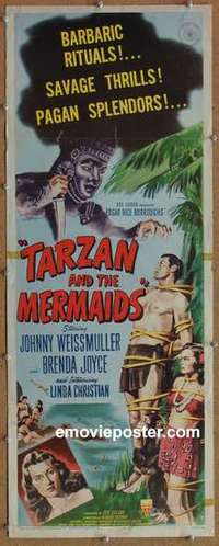 b601 TARZAN & THE MERMAIDS insert movie poster '48 Weissmuller
