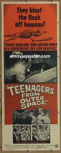 b605 TEENAGERS FROM OUTER SPACE insert movie poster '59 bizarre!