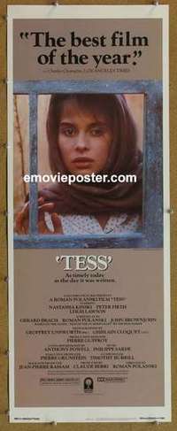 b610 TESS insert movie poster '81 Roman Polanski, Nastassja Kinski